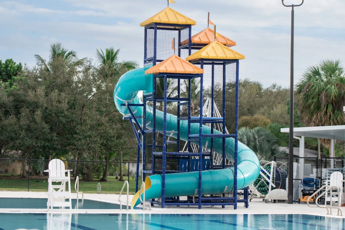 Palm Beach Gardens Recreation Center pool and slide area
