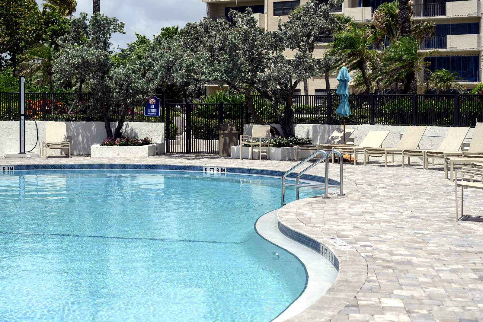 Sea Ranch condominium pool and deck detail after renovation