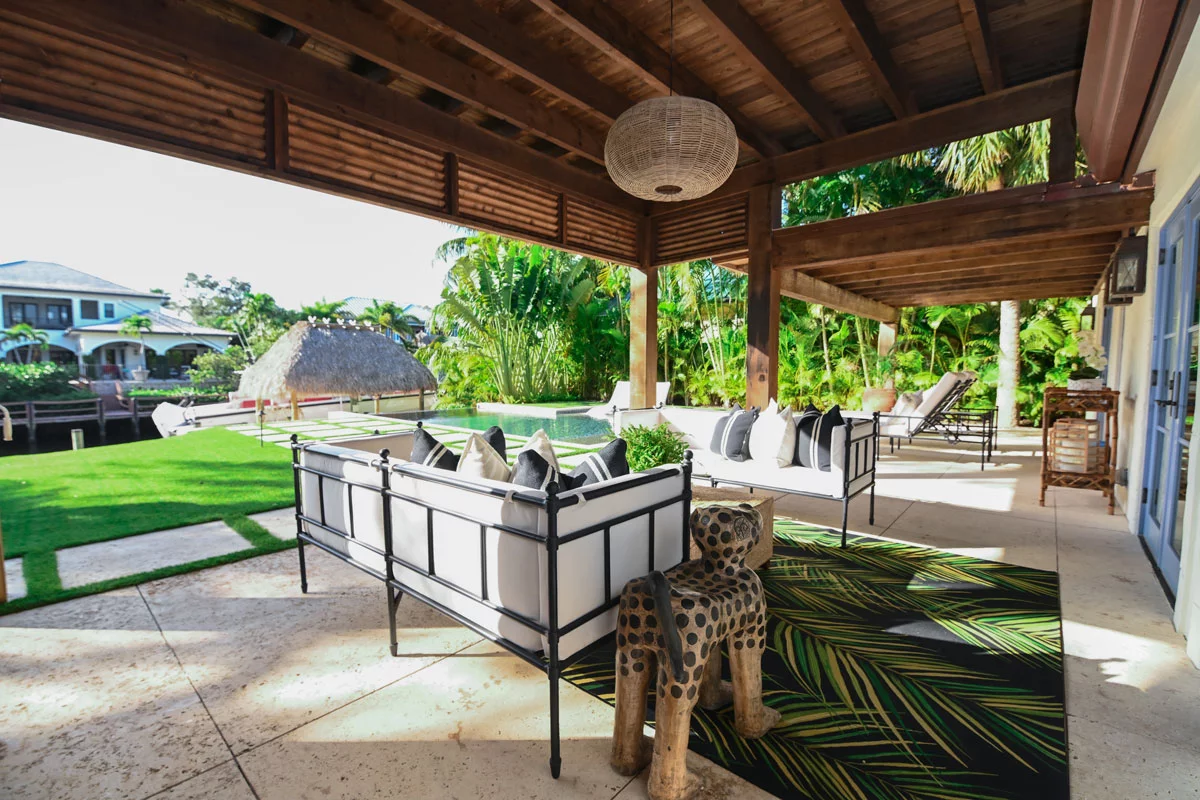 The Edge covered outdoor living space